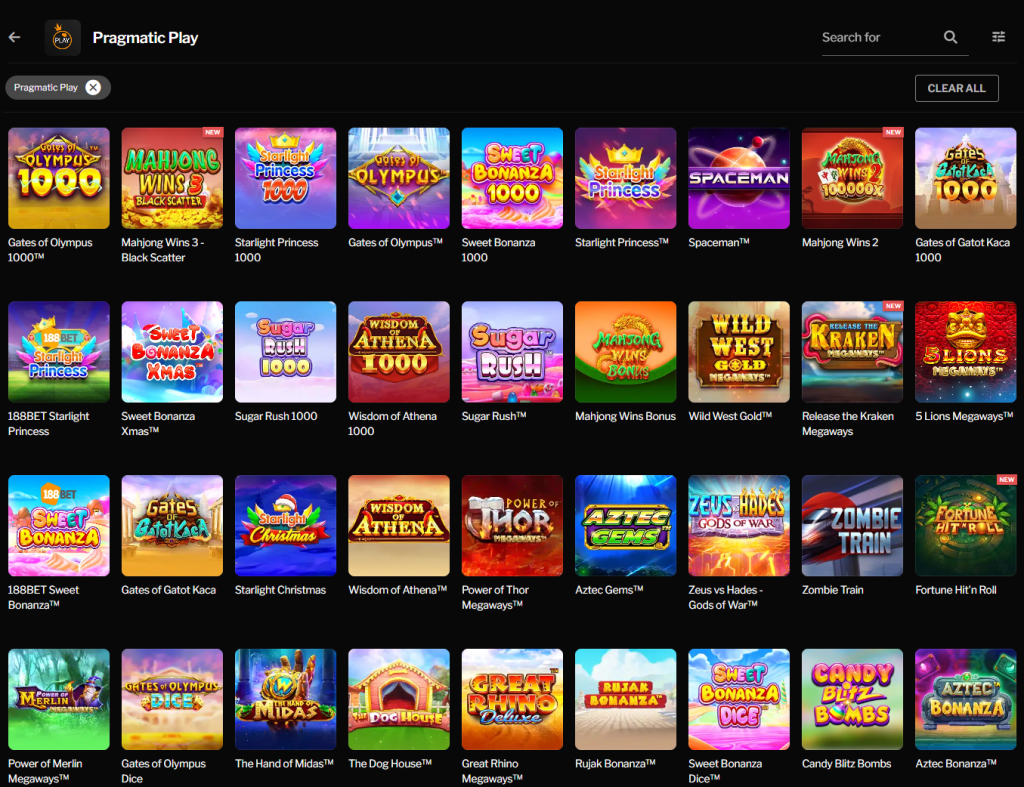 188BET Slot Provider - Pragmatic Play popular games